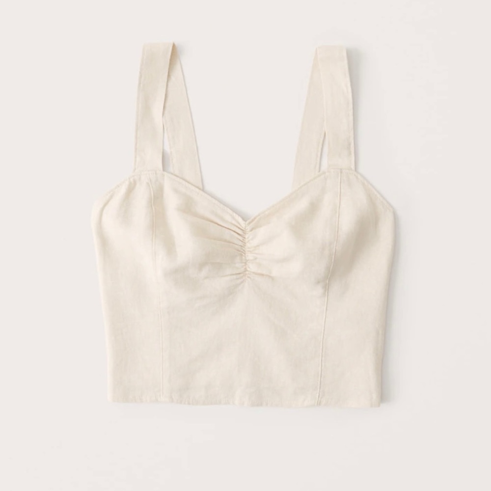 Abercrombie Cream Linen Cami - S - NWT